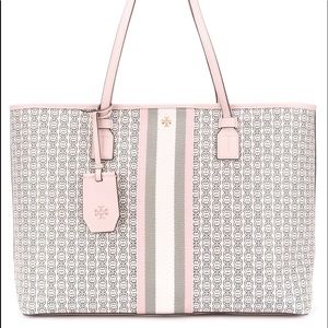 Tory Burch Gemini Link Canvas Small Top-zip tote bag in coastal pink